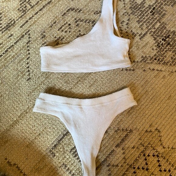 White Frankie’s Bikinis Terry Barb Top and Claire Bottom Swim Set Small - NWOT - Picture 2 of 7